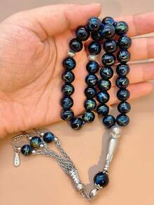 33pcs Men's Arabic Style Glass Prayer Beads/Tasbih/10mm, With Elegant Tassel Accessories, Unisex Design, Suitable For Daily Prayer And Meditation For Both Men And Women - Shape - View 7