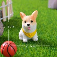 1pc Cute Cartoon Dog Realistic Colorful Dog Miniature Landscape Gardening Decor, Samoyed DIY Accessory, Dollhouse Ornament