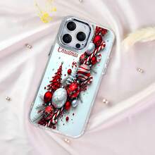 Estuche para teléfono con diseño de adorno navideño y bastón de caramelo Compatible con fundas para teléfonos   17  16 Pro Max  15 Pro Max  13 y  12 Hecho de material TPU a prueba de caídas, resistente al desgaste y cómodo de sostener Un gran regalo para familiares, amigos, seres queridos, novios / novias y para Navidad - transparente - Ver 5