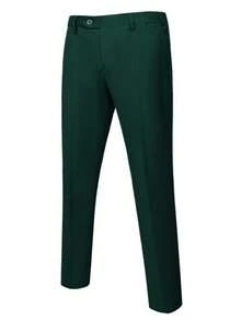 Caelus Men Slim Business Casual Suits Dress Three-Piece Set Jacket Pants Vest Male Wedding Groom Wedding Blazer Coat Trousers Waistcoat - Army Green - View 7