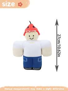 27cm/10.62in Dino Kid Plush 99 Nights In The Forest Red Hat And White Clothes Person Stuffed Animals Plushies Decorate Creative Gifts For Kids Birthday Party Home Girls Room Decor Game Collector - Blue and White - View 7