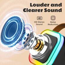 Mini Karaoke Machine, Equipped With 2 Wireless Microphones, Suitable For Adults' Portable Speaker, With Lights And Fun Sounds, An Interactive Dual-Microphone Toy. A Great Gift For Ramadan. Ideal For Giving As A Gift To Boyfriends And Girlfriends.