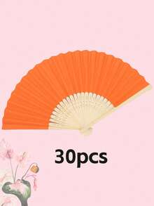 Personalized Engraved White Folding Fan, Custom Lettering Fan, Personalized Wedding Fan, Engagement Gift, Bridal Gift, Party Favor, Best Man Gift, Wedding Thank-You Gift, Birthday Gift, Baptism Gift, First Communion Gift, Personalized Gift Idea, Bamboo Folding Fan, Can Be Used For DIY Creative Blank Printing Advertising Gifts. Multifunctional, Highly Decorative, And Of Superior Quality, It Is An Ideal Gift For Her, Suitable For Tea Room, Valentine's Day, Mother's Day, Father's Day. - Multicolor - View 30