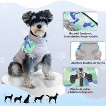 Chaleco para Perro Ropa de Invierno para Mascotas Chaqueta Térmica Impermeable y Resistente al Viento para Clima Frío para Perros Pequeños y Medianos - Camuflajeazul - Ver 3