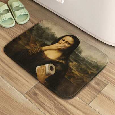 Tapete Porta de Entrada Banheiro 55x35 Antiderrapante Mona Lisa