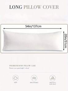 1个纯色荷叶边抱枕套（不含枕芯），20英寸*54英寸床头枕保护套，亲肤保暖透气口袋枕套，四季皆宜，可机洗，适用于家居、卧室、长枕套 - 灰色 - 查看 4