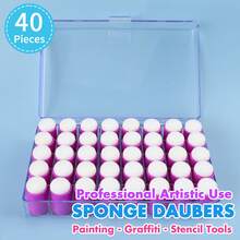 40 Pieces Sponge Daubers With Storage Case - Applicator For Stenciling, Sponging, And Detailed Effects - Multicolor - View 16
