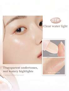 NOVO 保湿高光棒/腮红棒，提亮肤色，珠光闪耀，轻松晕染，适合日常、秋冬季、新年、送礼、毕业典礼、派对、音乐节、Y2K风格等场合，可爱百搭。 - 01#清透水光 - 查看 10