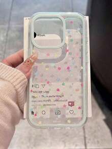 Fashion TrendLuxury INS Glitter Colorful Star Transparent Phone Case, Compatible With 17/16/15/14/13 Pro Max, Soft Shock-Proof Back Cover - Colored Stars - View 3