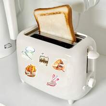 50pcs Cute & Healing Baking Time Food Cartoon Stickers For DIY Phone Case, Water Cup - Multicolor - View 10