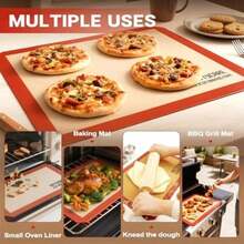 Silicone Baking Mat Set by PrettyCare ( 2 pack of 16.5"x11.5" and 1 pack of 16.5"x11.5") Non Stick Cookie Sheets and Silicon Liner for Bake Pans & Toaster Oven - Macaron/ Pastry/ Bun/ Bread(default) - Multicolor - Ver 7