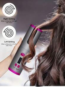 Cordless Auto Curling Iron, 5000mAh USB Rechargeable Curler With 6 Heat Settings And Timer, Precise Curling, Fast Heating And Auto Shut Off, Portable Electric Curling Wand With LCD Temperature Display, Ceramic Curl Chamber, Suitable For All Hair Types, Ideal For Home/Travel/Occasions, Best Gift For Women On Valentine's Day - Multicolor - View 5