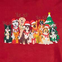 Sudadera de Navidad para perro con diseño grafico de perro de manga larga para amantes de los perritos - Rojo -+G - Ver 4