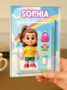 定制娃娃肖像、个性化数码肖像艺术、定制照片转卡通亚克力牌匾、婚礼纪念品、个性化亚克力纪念品、周年纪念礼物、送给特别之人的完美纪念品、个性化照片立牌、办公室装饰、优雅生活 - 彩色 - 查看 2