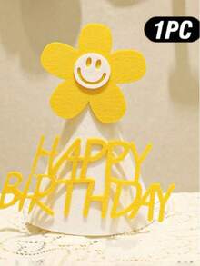Floral Foldable Birthday Hat - Ins Style Photography Prop For Parties, Cake Decorations And Scene Decorations - Multicolor - View 11