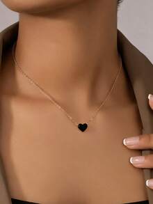 Heart Charm Necklace - Yellow Gold - View 9