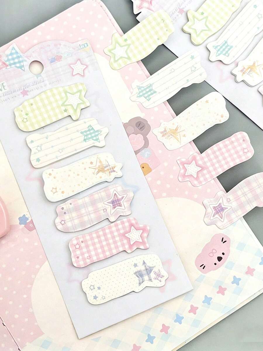 120pcs Cute Cat Shaped Sticky Notes, Cartoon Memo Pad, High-Quality Stickers For Students, Ins Style - Multicolor - View 1