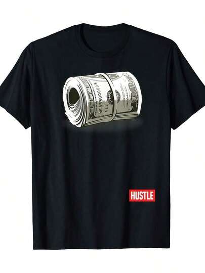 Camiseta Hustle, Billete de Cien Dólares, Mo Money por Zany Brainy