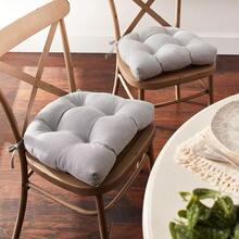 QSCPillow Perfect Oxford Charcoal Reversible Chair Pad Set of 2 - GRIS - Ver 4