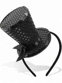 Bando Topi Mini Berpayet untuk Pesta Teh, Hiasan Kepala Fascinator Gaya Gatsby 1920-an untuk Wanita, Gadis, dan Remaja Perempuan - MultiWarna - View 13