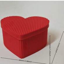 1pc Red Heart-Shaped Covered Box, Romantic Jewelry Storage/Gift Box, Elegant Small Item Storage Box For Valentine's Day Confession, Daily Vanity, Girlfriend/Best Friend Birthday Surprise, Wedding Favor, Suitable For Earrings, Necklaces, Rings