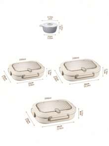1pc Stainless Steel Insulated Lunch Box, Microwave Bento Box, Suitable For Working Women, Students, School, Office And Outdoor Use - Khaki - View 2