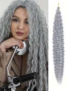 Long Deep Wave Braiding Hair 30 Inch Ocean Wave Crochet Hair Synthetic Deep Curly Crochet Hair Extensions For Women - Multicolor - View 36