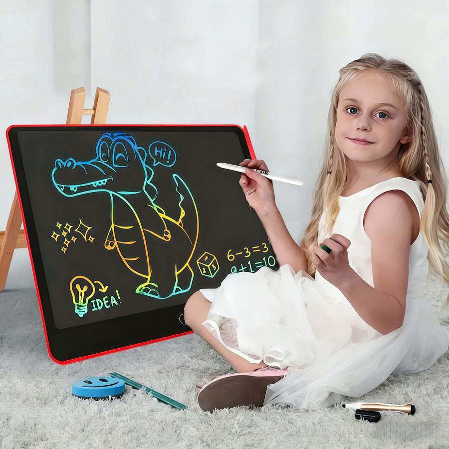 MOREBEAUTY Juego de tabletas de escritura LCD, tableta de dibujo colorida de 8.5/10/12 pulgadas para niños, juegos de viaje, actividades de aprendizaje, regalos de cumpleaños para niños de 3 a 6 años de edad, niños y niñas preescolares. [7 colores disponibles] Tablero de escritura electrónica de pantalla grande de 8.5/10/12 pulgadas - Tablet de dibujo reutilizable con borrado de un botón y lápiz táctil, juguete educativo artístico para niños, diseño resistente de PVC, herramienta de aprendizaje creativo, mueble infantil moderno, superficie suave ideal para 11 ocasiones festivas (Navidad, Halloween), ¡la mejor opción de regalo para fiestas!