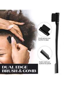 6pcs Hair Brush Set, New Upgrade Curl Defining Brush, Crafted From Sturdy Yet Lightweight ABS Material, Its Ventilated Design Allows Hair To Dry More Quickly, Dual Edge Brushes Keeps Edges And Flyaway Smooth ,Hair Styling Kit ,Hairstyling Set