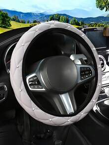 1 Stück PU-Leder Lenkradabdeckung in Kronenform, passend für 14,5-15 Zoll Lenkrad, universelles Auto-Zubehör, atmungsaktiv und rutschfest, warm im Winter und kühl im Sommer, langanhaltend, Damen-Innenraumdekoration - ohne Innenring, einfache Montage, passend für viele Automodelle - Stil A - Übersicht 9