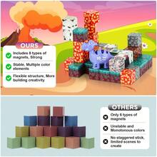R-Bloques de Constrión Magnéticos 48 Piezas  Building Blocks Mundo de Dinosaus TEM etes ria para r etes Imán de Cubos Constrión para 3-12 Años alos - Multicolor - Ver 5