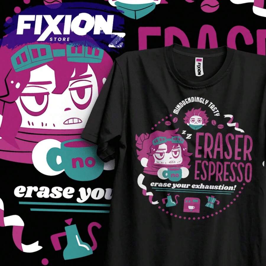 Boku No Hero Eraser, NAnime T-Shirt, Manga, Gift For Anime Lovers, All Sizes, Cotton - Black - View 1