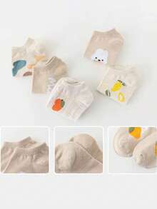 5 par skarpetek do kostki z mieszanki bawełny w kamuflażu, oddychające, słodkie, krótkie skarpetki damskie w stylu japońskim, wiosna/lato - Wielokolorowe - Zobacz 3