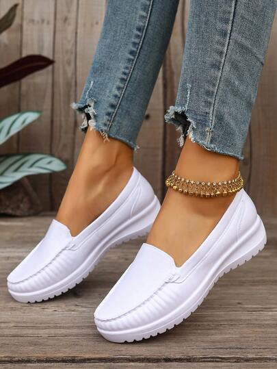 Women's Solid Color EVA (Ethylene-Vinyl Acetate Copolymer) Flat Slip-On Shoes, Suitable For Home, Vacation, Office, All Seasons