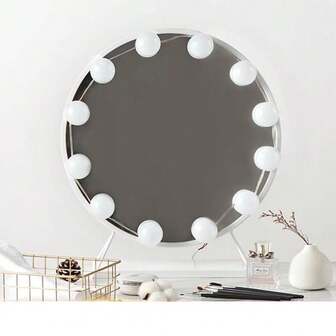 LED镜前化妆灯，6/10个可调节灯泡，3种颜色模式，亮度可调，颜色和亮度均可调节，USB线，适用于更衣室的镜前灯（不含镜子）