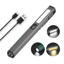 New Highlight COB Pen-Shaped Led Lamp USB Charging Strong Magnetic Lighting Multi-Functional Maintenance Work Lamp - Grey - View 3