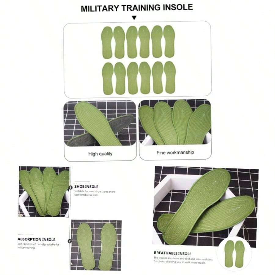 20pares Absorbent Insoles Men and Women Breathable Sweat - absorbing Shoe Pads Outdoor Activities Comfortable Foot Cushions Running Walking and Training - Verde5 - Ver 1