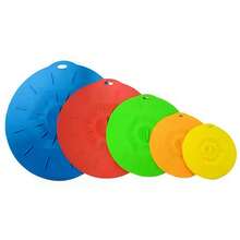 5个装硅胶碗盖，微波炉适用可重复使用硅胶吸盘盖，多种尺寸可选，适合送礼，适用于碗、杯子、盘子、锅、平底锅 - 微波炉防溅盖，炉灶适用，厨房配件，海鲜烹饪盖