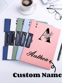 1pc Clipboard, Horizontal & Vertical Document Holder, Multi-Functional File Folder, Student Writing Pad, Customizable - Multicolor - View 6