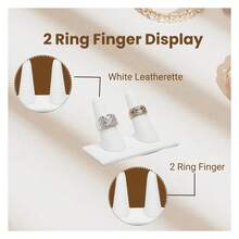 Box White Leatherette Jewelry Ring Finger Display3.62x2.12x2.25 Inches With Square Base - Ring Holder Organizerfor Selling Or Personal Use - Display Stands For Rings - Multicolor 784 - View 2