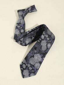 1pc Fashionable Casual & Versatile Men's Floral Pattern Necktie, Suitable For Daily Wear, Banquet, Party Matching - A - View 7