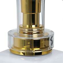 2 pièces Distributeur de savon pour les mains et la vaisselle dans l'évier ou sur le plan de travail de la cuisine, contenant de 500 ml pour le liquide vaisselle, avec pompe, carré doré, blanc et transparent (avec étiquette) - Multicolore - Voir 7