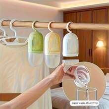 2pcs/Set Mini Manual Dehumidifier, [Each Set Includes 1 Wall-Mounted Dehumidifier + 1 Replacement Dehumidifying Bag] With Super Moisture Absorption Performance, Wall-Mounted Design, Standard Operation Mode, No Power Required, Easy Dehumidifier, Includes Dehumidifying Bag, Durable Material, Large Capacity Replaceable Wardrobe & Shoe Cabinet Dehumidifier Box, Quick Water Absorption, Keeps Clothes Dry, Essential Home Accessory. - Multicolor - View 5