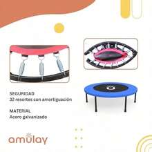 Trampolín Fitness 101 cm Brincolín para Adultos con 32 Resortes 6 Patas Antiderrapantes y Capacidad 100 kg - Multicolor - Ver 4