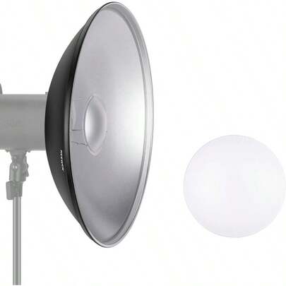 White Alloy Metal Stand NEEWER 16"/41cm Aluminum Standard Reflector Beauty Dish With White Diffuser Sock For Bowens Mount Studio Strobe Flash Light NEEWER Vision 4 ML300 S101 300W S101 400W Etc Anniversary Wedding Gift Party