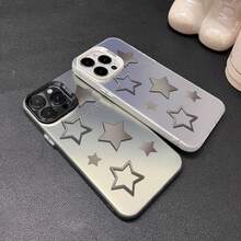 The stars are shining brightly For  17 16 16E 15 14 13 12 11 Pro Max 17 Air 16 Plus luxury matte hemming anti-drop IMD color personalized laser backplane protection cover - CYK Las estrellas brillan intensamente Plata - Ver 5