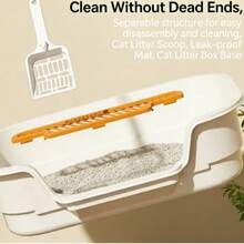 Extra Large Anti-Splash High Rim Low-Leg Litter Box, Open-Style Cat Litter Box, Cat Supplies