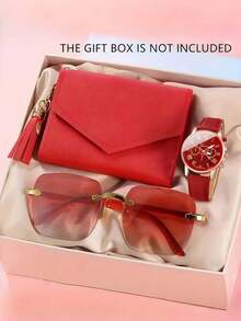 Set de 3 relojes de cuarzo con correa de piel de PU para mujer, con esfera de números romanos minimalista y elegante, accesorio de joyería adecuado para uso diario y ocasiones formales, también como decoración navideña o regalo de San Valentín (sin incluir caja de reloj) - Oro rosa - Ver 8