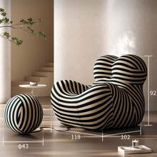 Light Luxury Sofa, Mother's Embrace Sofa, Creative And Simple Living Room, Balcony, Single Sofa Chair - Red and Yellow - View 1