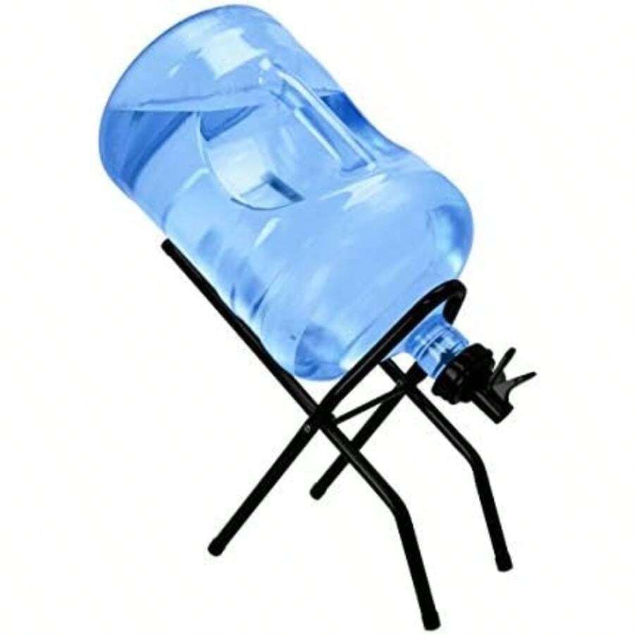Brio - Dispensador de bebidas para botellas de agua de 5 galones, soporte plegable para cuna sin , soporte para estante de acero inoxidable, sin fugas, encimera antideslizante con 2 válvulas(Just Stand) - Multicolor - Ver 1